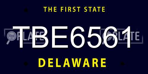 TBE6561 Delaware License Plate
