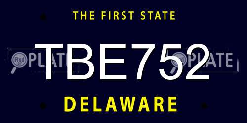 TBE752 Delaware License Plate
