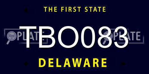 TBO083 Delaware License Plate