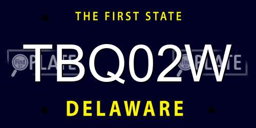 TBQ02W Delaware License Plate