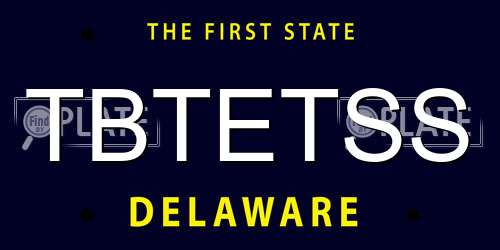 TBTETSS Delaware License Plate