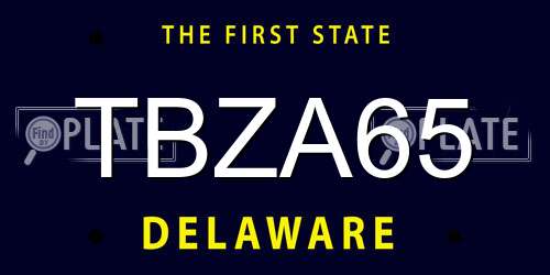 TBZA65 Delaware License Plate