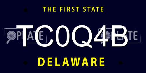 TC0Q4B Delaware License Plate