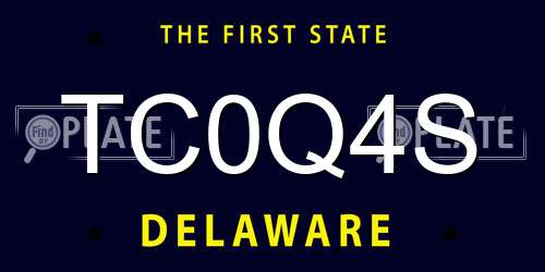 TC0Q4S Delaware License Plate