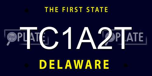 TC1A2T Delaware License Plate