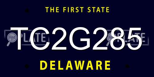 TC2G285 Delaware License Plate
