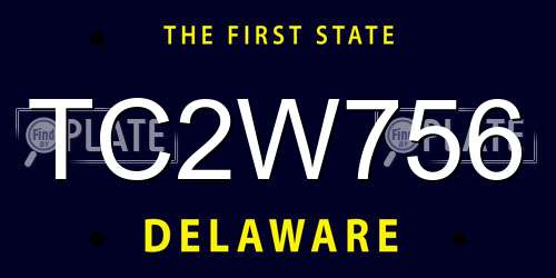 TC2W756 Delaware License Plate