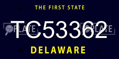 TC53362 Delaware License Plate