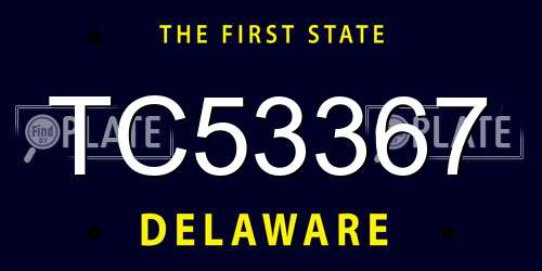 TC53367 Delaware License Plate