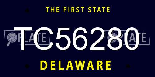 TC56280 Delaware License Plate