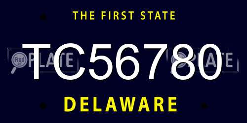 TC56780 Delaware License Plate