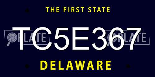 TC5E367 Delaware License Plate