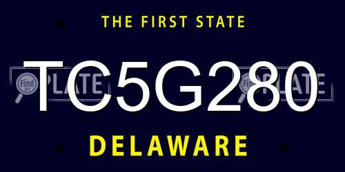 TC5G280 Delaware License Plate