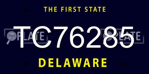 TC76285 Delaware License Plate