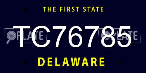 TC76785 Delaware License Plate