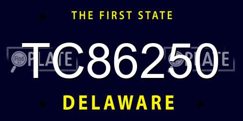 TC86250 Delaware License Plate