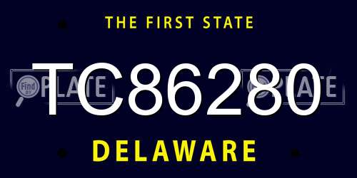 TC86280 Delaware License Plate