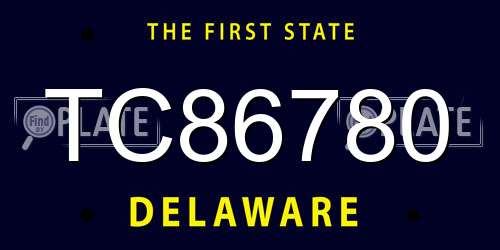 TC86780 Delaware License Plate