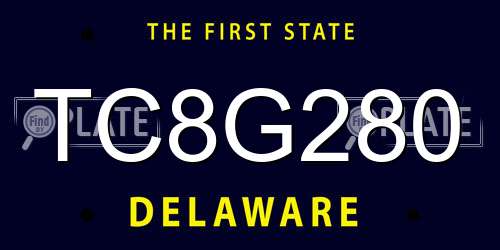 TC8G280 Delaware License Plate