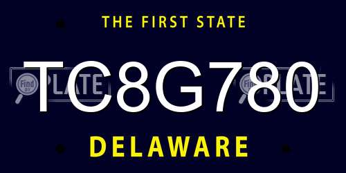 TC8G780 Delaware License Plate