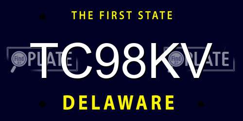 TC98KV Delaware License Plate