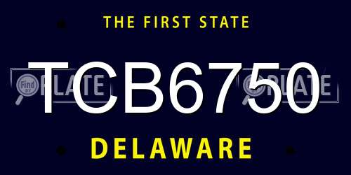 TCB6750 Delaware License Plate