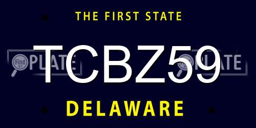 TCBZ59 Delaware License Plate
