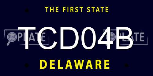 TCD04B Delaware License Plate