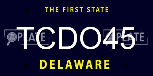 TCDO45 Delaware License Plate