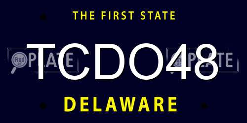 TCDO48 Delaware License Plate