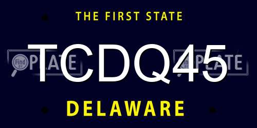 TCDQ45 Delaware License Plate