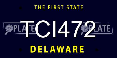 TCI472 Delaware License Plate