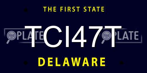 TCI47T Delaware License Plate
