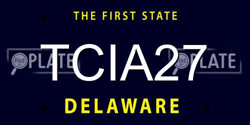 TCIA27 Delaware License Plate