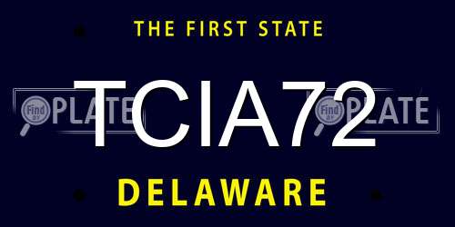 TCIA72 Delaware License Plate