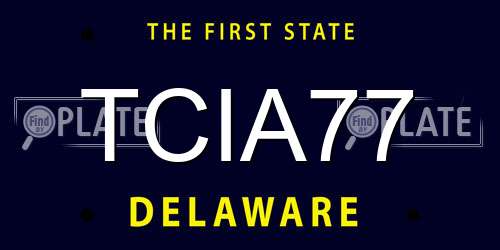TCIA77 Delaware License Plate