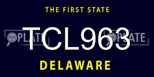 TCL963 Delaware License Plate