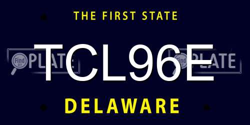 TCL96E Delaware License Plate