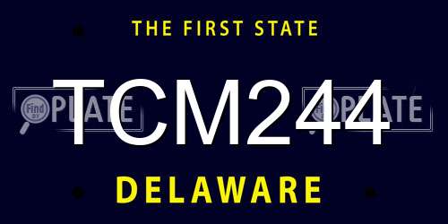 TCM244 Delaware License Plate