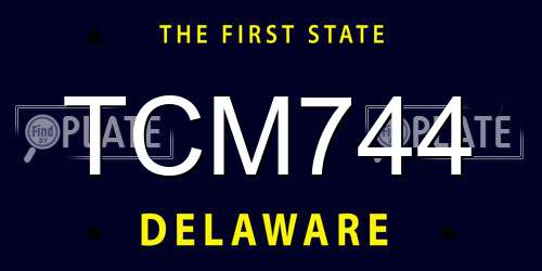 TCM744 Delaware License Plate
