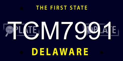 TCM7991 Delaware License Plate