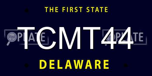 TCMT44 Delaware License Plate