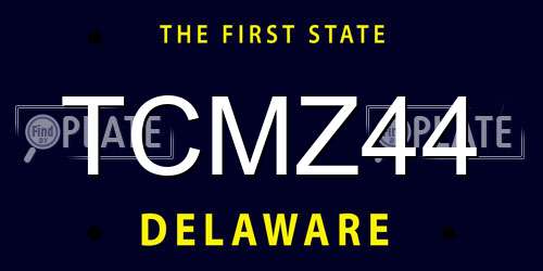 TCMZ44 Delaware License Plate