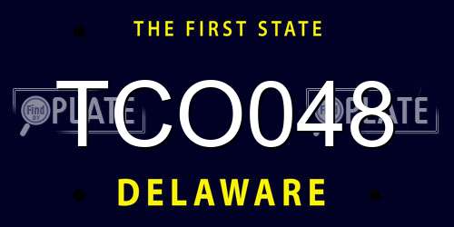 TCO048 Delaware License Plate