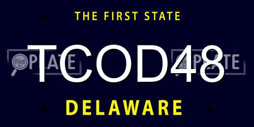 TCOD48 Delaware License Plate