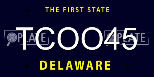 TCOO45 Delaware License Plate