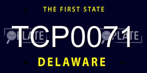 TCP0071 Delaware License Plate