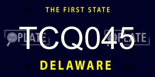 TCQ045 Delaware License Plate