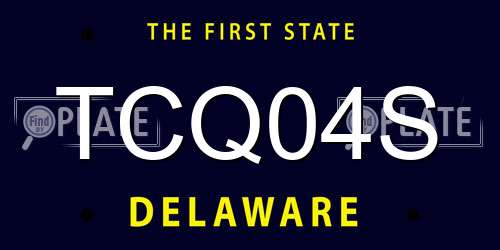 TCQ04S Delaware License Plate