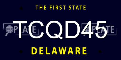 TCQD45 Delaware License Plate